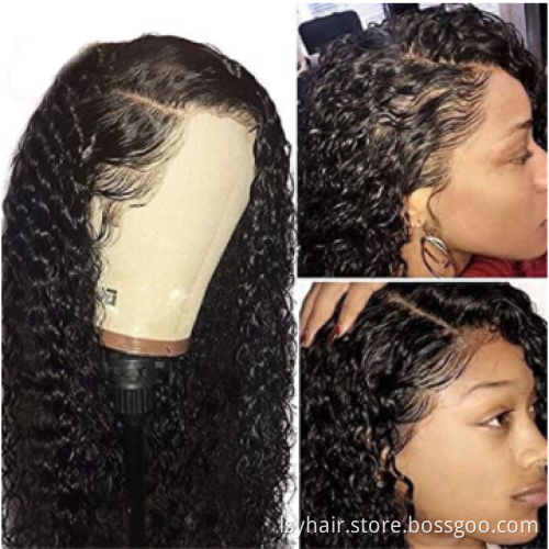 Wholesale 13*4 water wave lace front wigs human hair pre plucked frontal wig for black women full lace wigs with baby hair